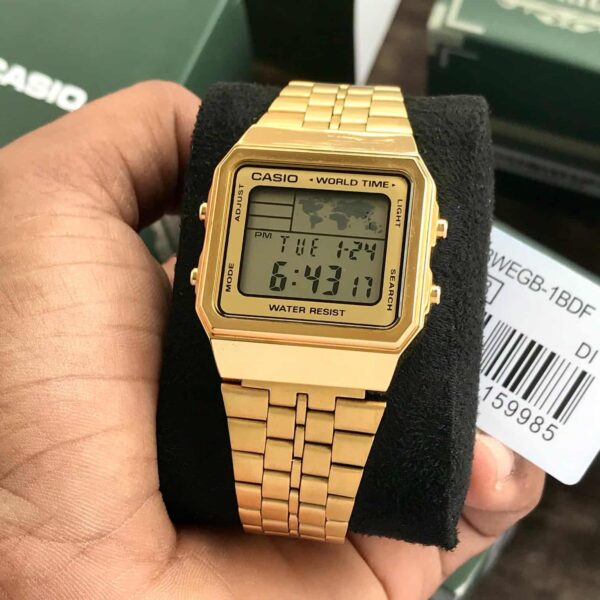 Casio Vintage firstcopy A500WGA-9DF Chronograph Unisex Gold Watch