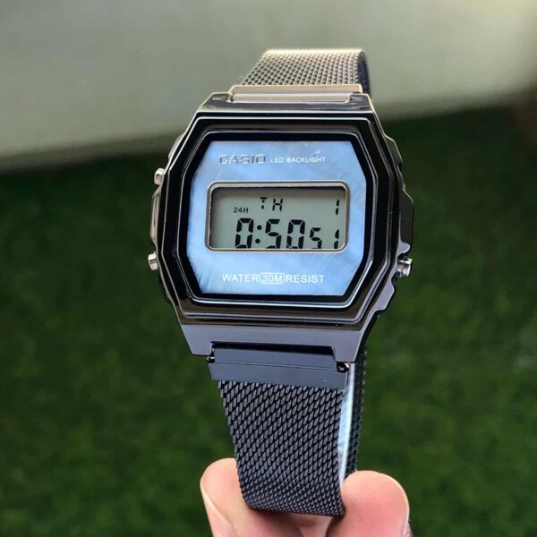 Casio Vintage firstcopy A700WM-7ADF Black Blue Digital Dial Mesh Band Watch