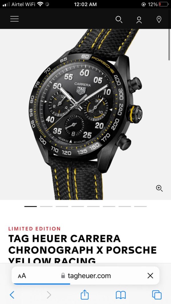 Tag Heuer Carrera X Porsche Yellow Racing Premium Mens Watch firstcopy