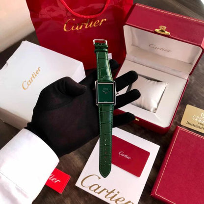 Cartier Tank Must firstcopy Japanese Premium Medium Silver Green Unisex Watch