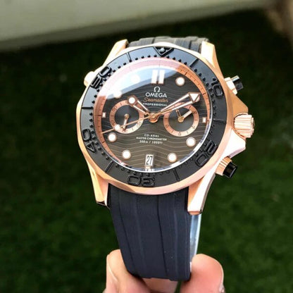 Omega Seamaster firstcopy 300M Co-Axial Chronograph Black Rubber Strap Men’s Watch