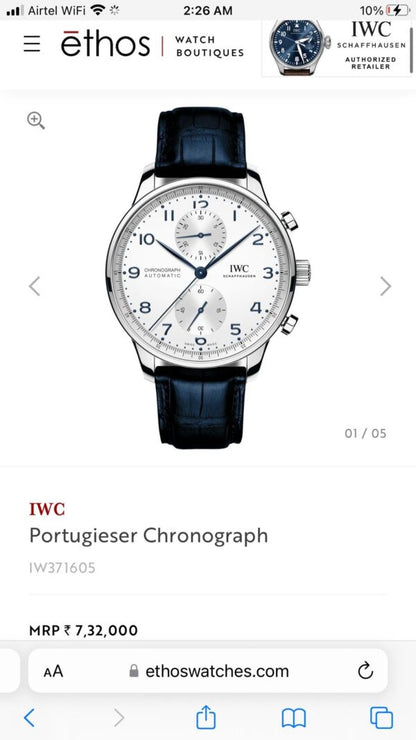 IWC Portugieser Chronograph IW371605 firstcopy Automatic Premium Men’s Watch