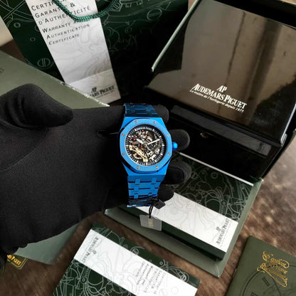 Audemars Piguet Royal Oak Double Balance Blue Skeleton Dial Automatic Firstcopy