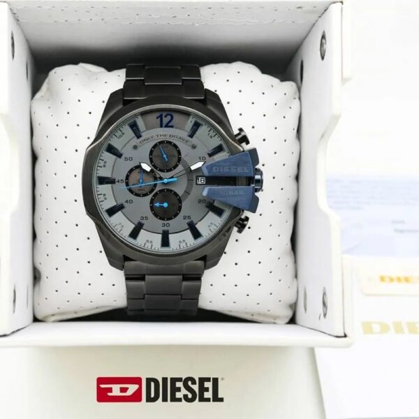 Diesel Mega Chief firstcopy Black & Blue Chronograph Men’s Watch