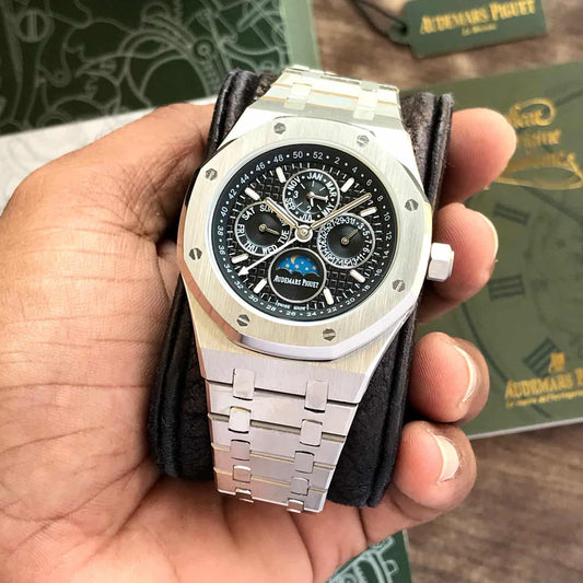 Audemars Piguet Perpetual Calendar Silver Black Men’s Sports Firstcopy ETA Watch