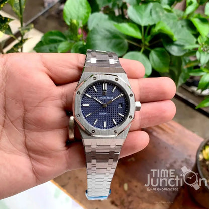 Audemars Piguet Royal Oak Blue Dial Semi Swiss Firstcopy Watch – Men’s Luxury Replica Audemars Piguet