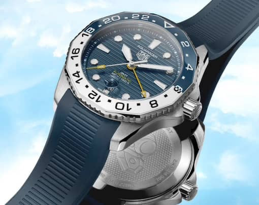 Tag Heuer Aquaracer Professional 300 GMT Blue Fiber Strap Automatic Mens Watch firstcopy