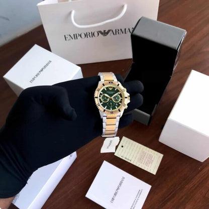 Emporio Armani AR11586 Firstcopy Two Tone Green Dial Men's Watch