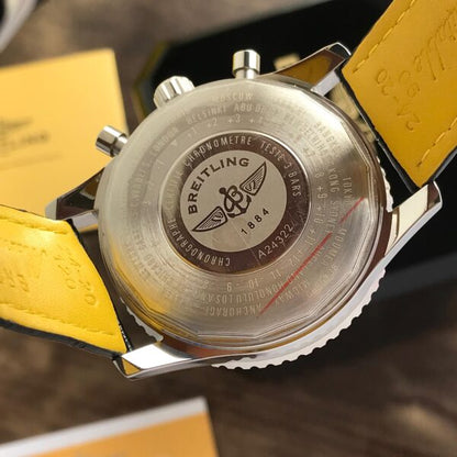 Breitling Navitimer B01 Firstcopy Brown Dial Black Leather Chronograph Men's Watch