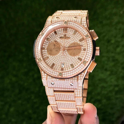 Hublot Big Bang firstcopy Full Diamond Japanese Quality Rose Gold Men’s Watch