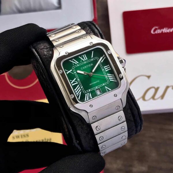 Cartier De Santos firstcopy Medium Model Green Dial Stainless Steel Automatic Men’s Watch