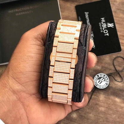 Hublot Big Bang firstcopy Full Diamond Japanese Quality Rose Gold Men’s Watch