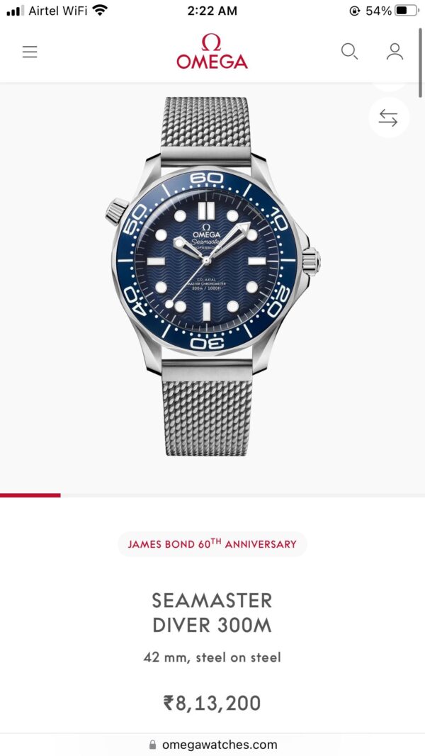Omega Seamaster firstcopy 60th Anniversary James Bond Limited Edition Automatic Men’s Watch