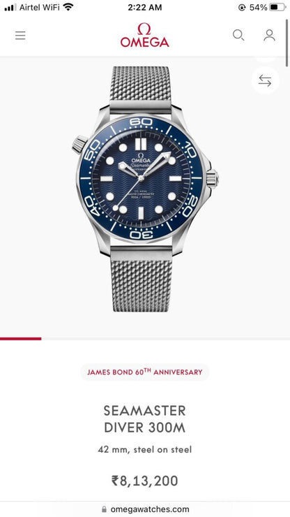 Omega Seamaster firstcopy 60th Anniversary James Bond Limited Edition Automatic Men’s Watch