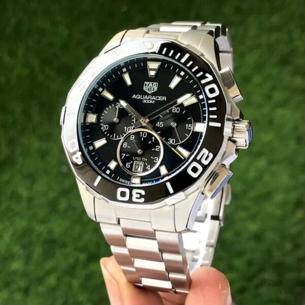 Tag Heuer Aquaracer Stainless Steel Black Dial Master Quality Mens Watch firstcopy