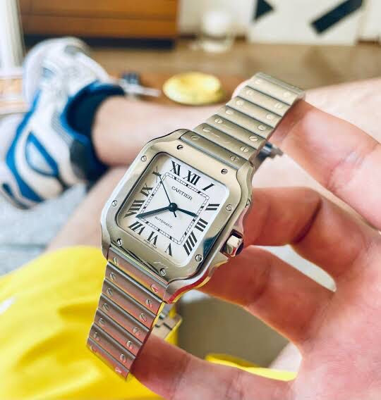 Cartier Santos Large firstcopy Stainless Steel White Dial Swiss Automatic Men’s Watch