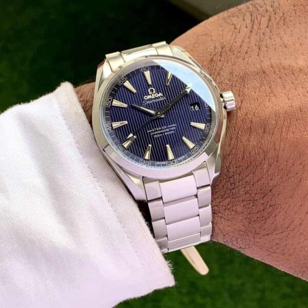 Omega Aqua Terra Blue Dial C0-Axial Master Chronometer 41mm Swiss ETA Automatic Machinery - Watch Studio