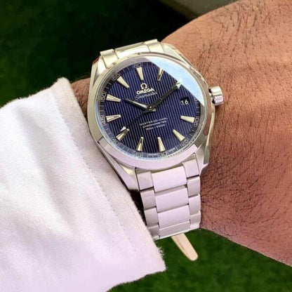 Omega Aqua Terra Blue Dial C0-Axial Master Chronometer 41mm Swiss ETA Automatic Machinery - Watch Studio