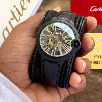 Cartier Ballon Bleu firstcopy Skeleton Black Dial Swiss Automatic Premium Men’s Watch