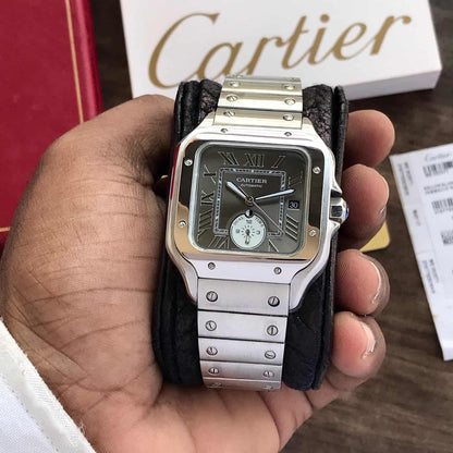 Cartier De Santos firstcopy Dual Time Grey Premium Automatic Men’s Watch