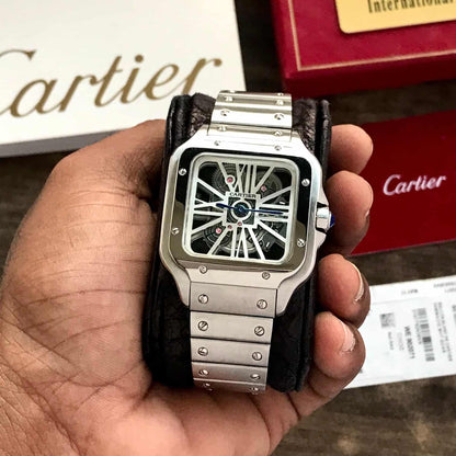 Cartier Santos De firstcopy Skeleton Stainless Steel Automatic Men’s Watch