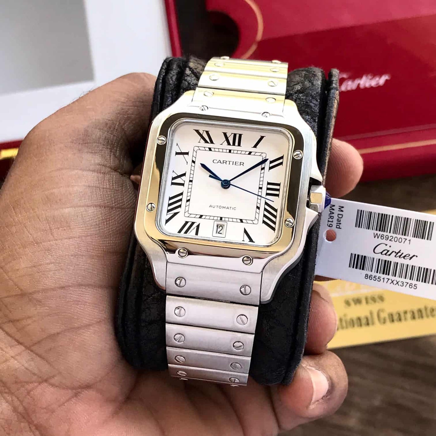 Cartier Santos Large firstcopy Stainless Steel White Dial Swiss Automatic Men’s Watch