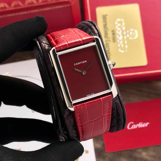 Cartier Tank Must firstcopy Japanese Large Silver Red Unisex Watch