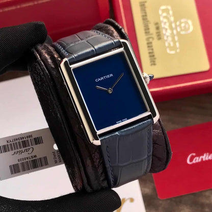 Cartier Tank Must firstcopy Japanese Premium Medium Silver Blue Unisex Watch