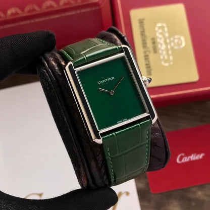 Cartier Tank Must firstcopy Japanese Premium Medium Silver Green Unisex Watch