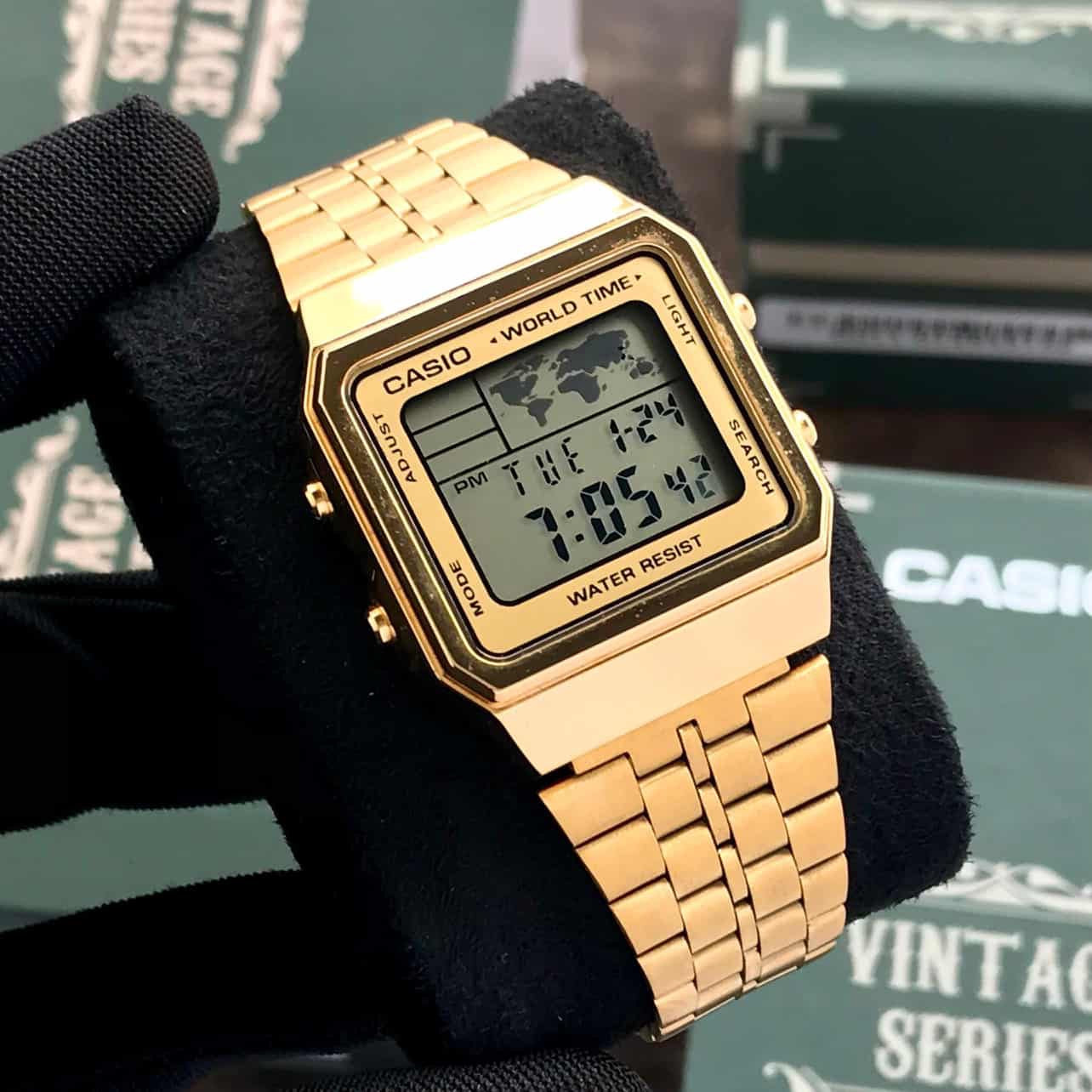 Casio Vintage firstcopy A500WGA-9DF Chronograph Unisex Gold Watch