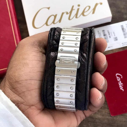 Cartier De Santos firstcopy Stainless Steel Grey Dial Dual Time Premium Automatic Men’s Watch