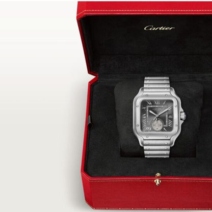 Cartier De Santos firstcopy Stainless Steel Grey Dial Dual Time Premium Automatic Men’s Watch