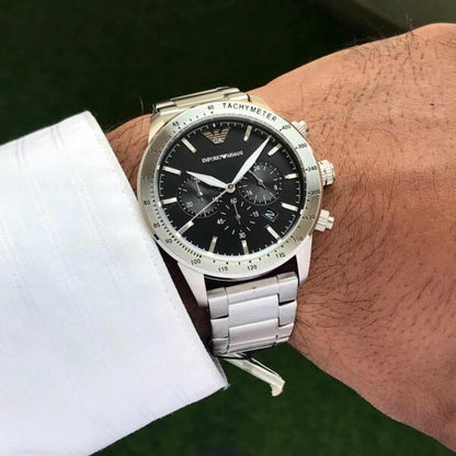 Emporio Armani AR11241 Firstcopy Black Dial Stainless Steel Men's Watch