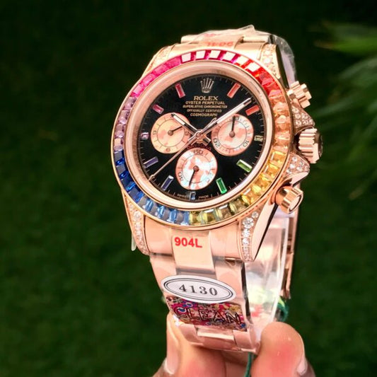 Rolex Cosmograph Daytona Rainbow Rose Gold Swiss ETA Firstcopy Watch
