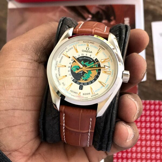 Omega Aqua Terra Co‑Axial Master Chronometer World timer Japanese Automatic Men’s Watch - Watch Studio