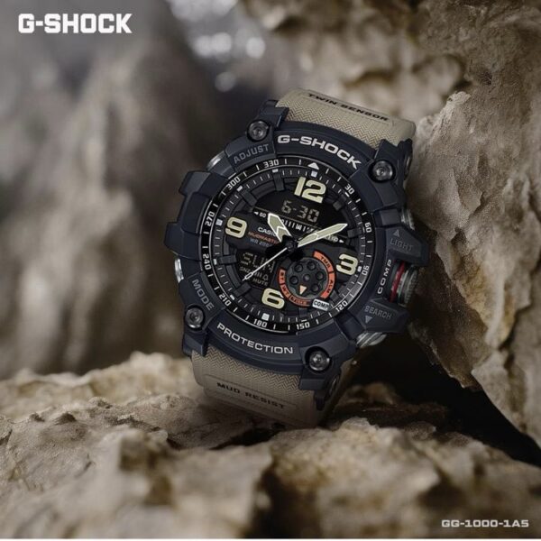 Casio G-Shock firstcopy Mudmaster GG-1000-1A5DR Black Analog-Digital Brown Strap Men’s Watch