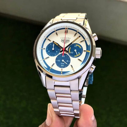 Tag Heuer Grand Carrera Blue Chronograph Stainless Steel Strap Mens Watch firstcopy