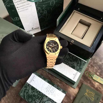 Audemars Piguet Royal Oak Double Balance Gold Skeleton Dial Automatic Firstcopy