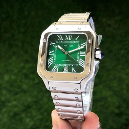 Cartier De Santos firstcopy Medium Model Green Dial Stainless Steel Automatic Men’s Watch