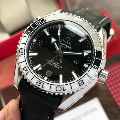 Omega Seamaster firstcopy Super Ocean GMT Premium Automatic Black Leather Men’s Watch