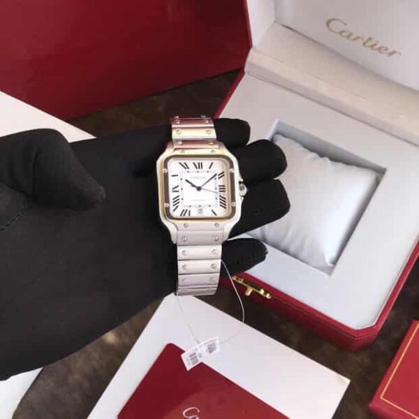 Cartier Santos Large firstcopy Stainless Steel White Dial Swiss Automatic Men’s Watch