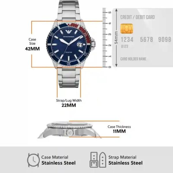 Emporio Armani AR11590 Firstcopy Diver GMT Blue Dial Men's Watch