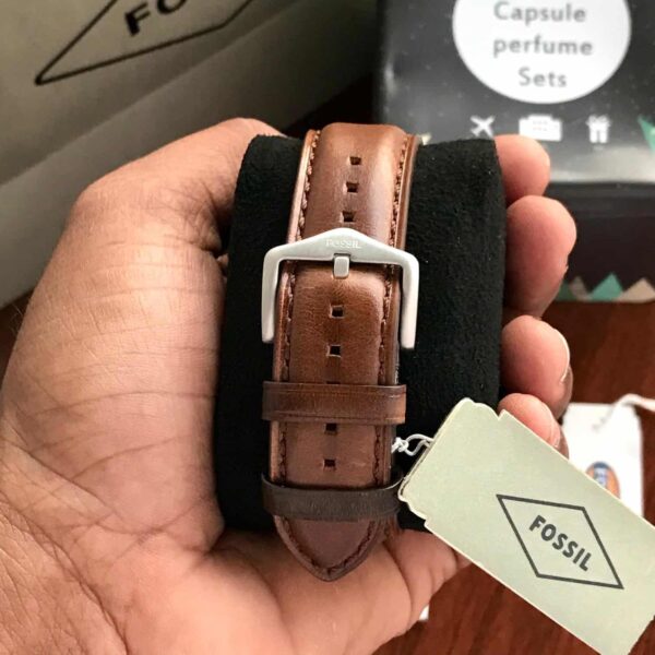 Fossil firstcopy FS5380 Silver Brown Belt Analogue Men’s Watch
