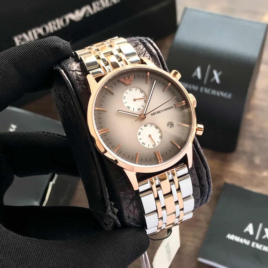 Emporio Armani AR1721 Gianni Firstcopy Two Tone Grey Dial Men's Watch