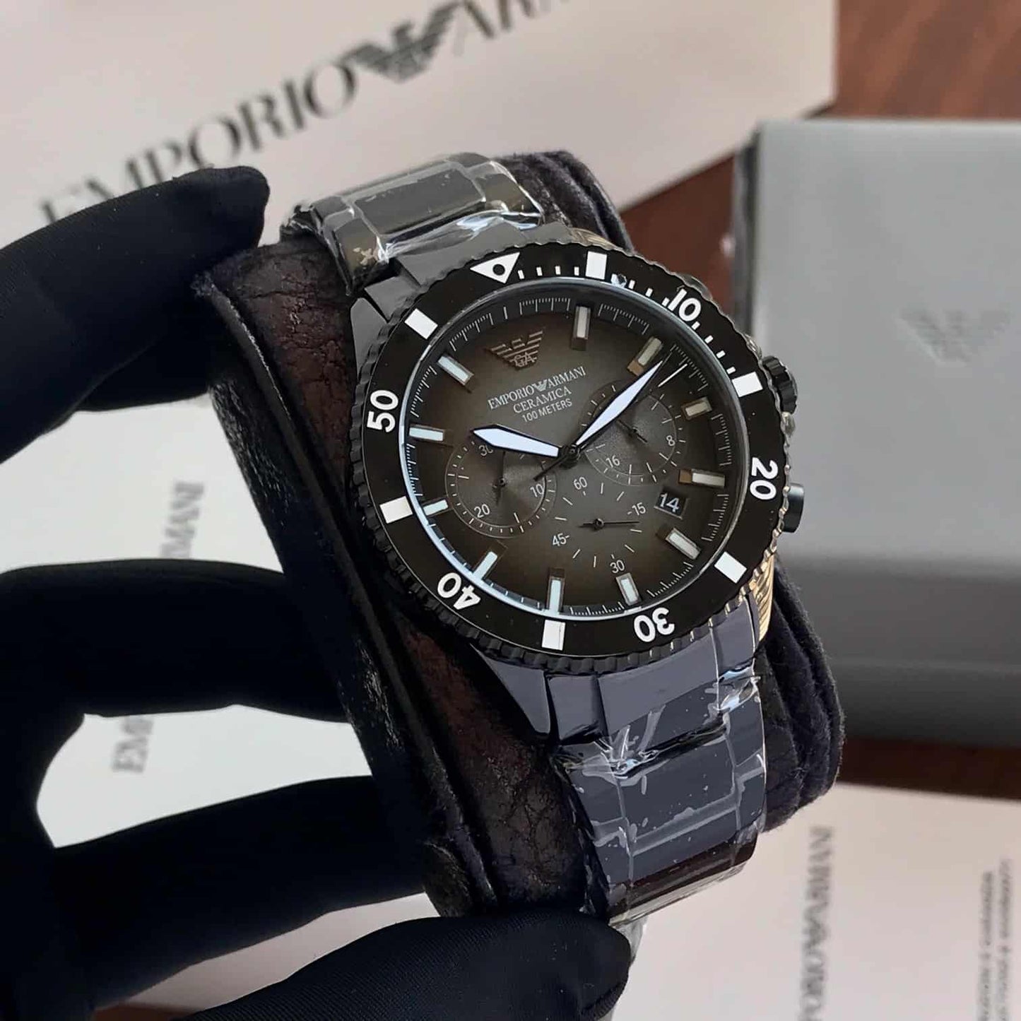 Emporio Armani AR70010 Firstcopy Black Ceramic Chronograph Men's Watch