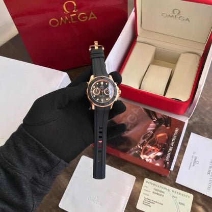 Omega Seamaster firstcopy 300M Co-Axial Chronograph Black Rubber Strap Men’s Watch