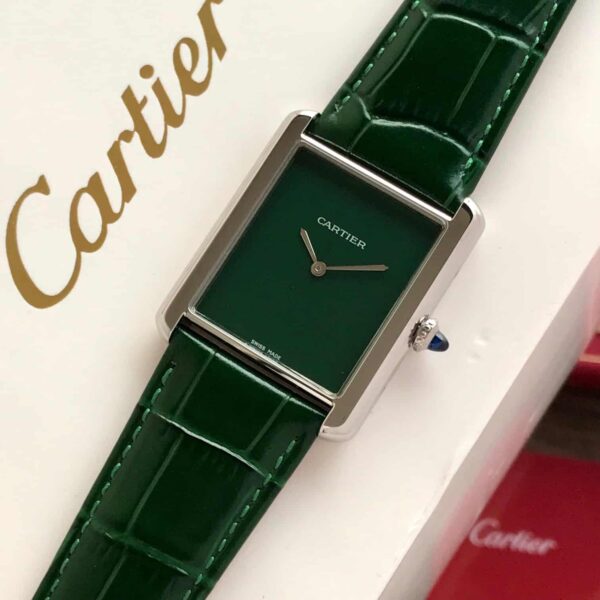 Cartier Tank Must firstcopy Japanese Premium Medium Silver Green Unisex Watch