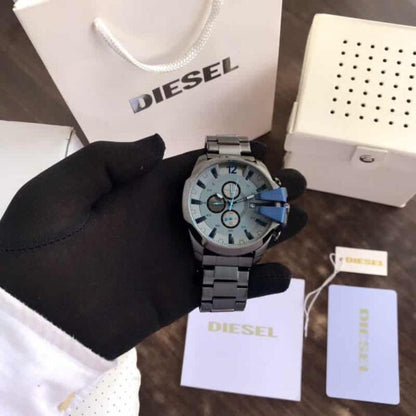 Diesel Mega Chief firstcopy Black & Blue Chronograph Men’s Watch