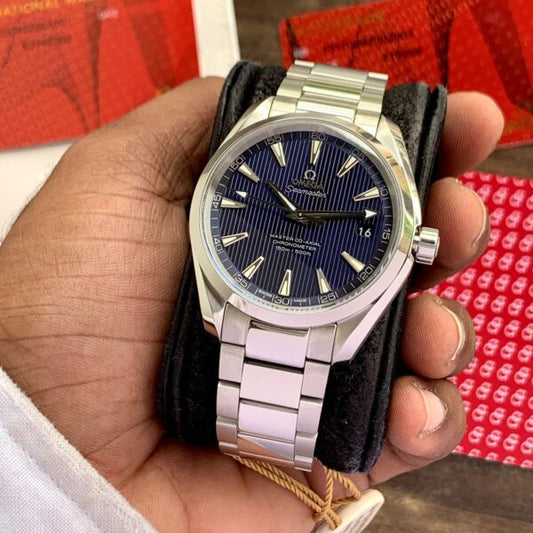 Omega Aqua Terra Blue Dial C0-Axial Master Chronometer 41mm Swiss ETA Automatic Machinery - Watch Studio