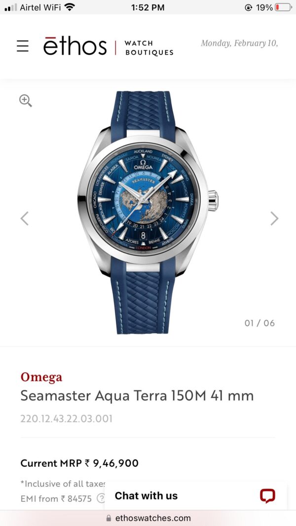 Omega Aqua Terra firstcopy Blue Dial Japanese Automatic Men’s Watch